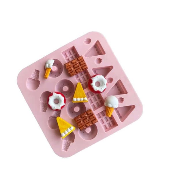 Silikoneforme til Sukkerhåndværk Slik Donuts Fondant Kagepynt Pink