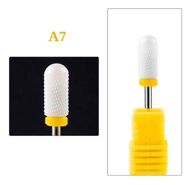 1 STK Keramisk Tungsten Nail Drill Bits Fil for elektrisk manikyr A7