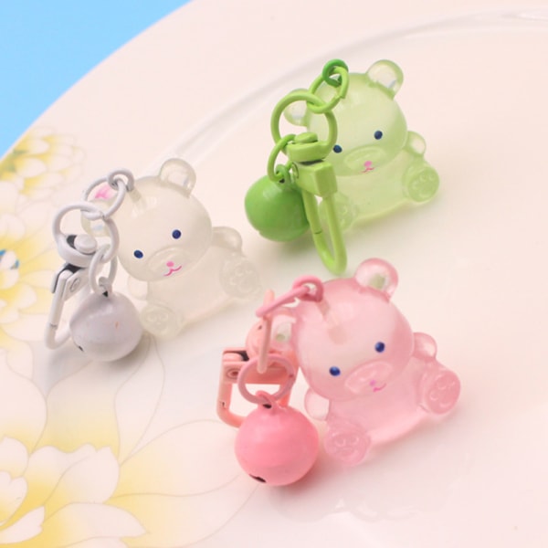 Luminous Bear Avaimenperä Väri Eläin Riipus Kello Avaimenperä Char White