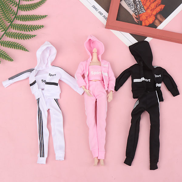 3st/ set Mode Sportkläder För 1/6 30cm Dockor Outfit Accessori White