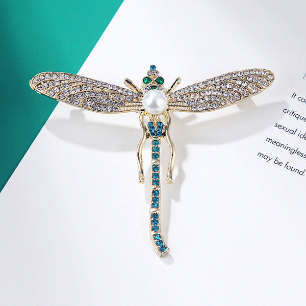 Pearl Rhinestone Dragonfly Brosch för kvinnor Barock Trendig Eleg