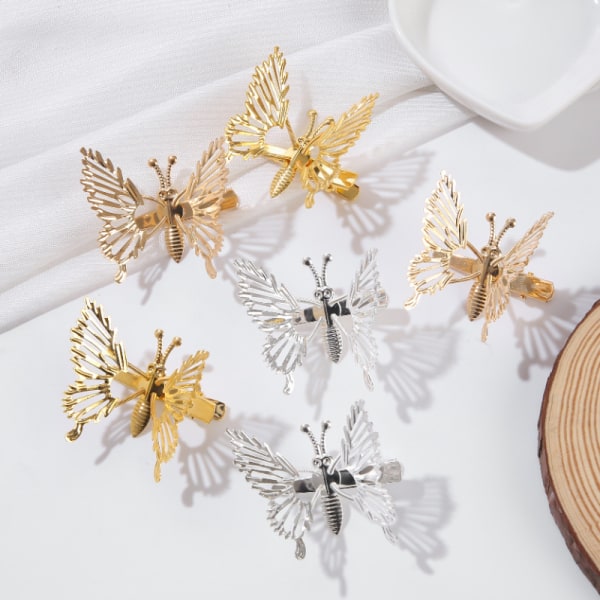 The Moving Butterfly Hairpin ja Gold Hair Accessories Vintage Ba A2