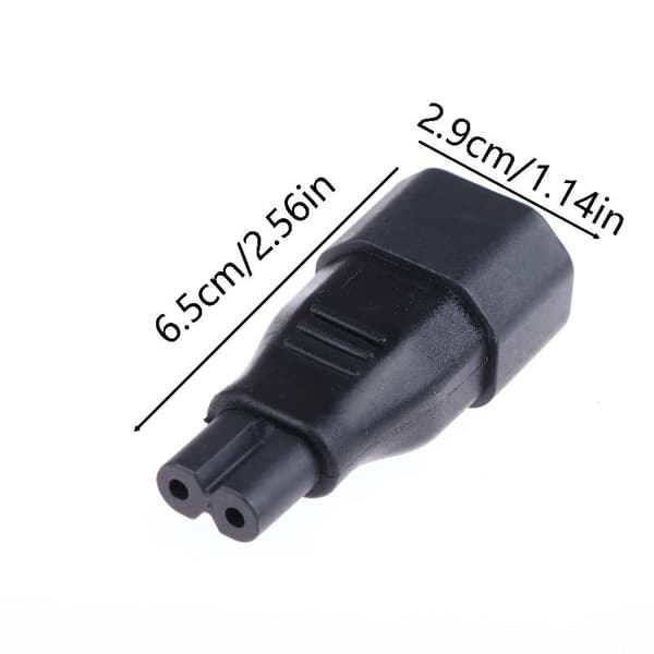 2 stk IEC320 C14 til C7-adapter 3 til 2-pinners AC-omformer strømplugg
