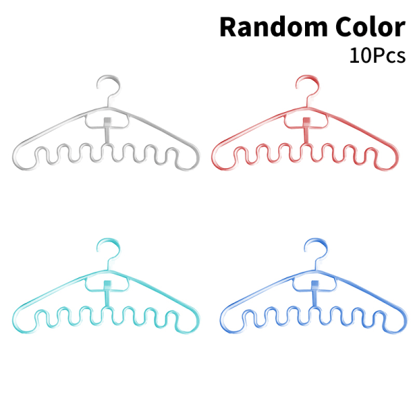 10PCS Waves Multi-ports stödhängare för torkställning för kläder Multicolor