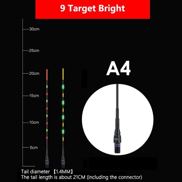 Smart Fishing Float Bide Alarm Fiskeagn LED Lys Farve Ændring A4