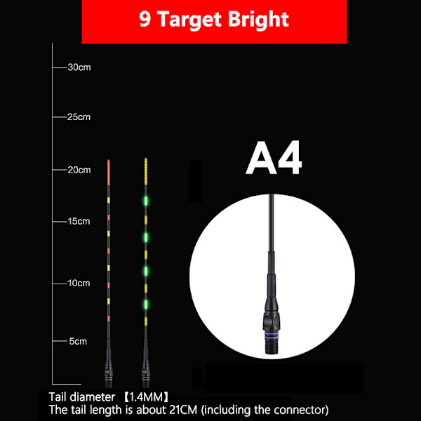 Smart Fishing Float Bite Alarm Fiskbete LED Ljus Färgändring A4