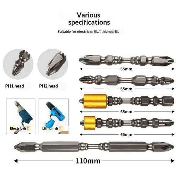 5 STK Sterk Magnetisk Bitsett Bits Gipsplater Gips Skrue D