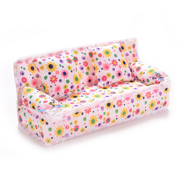 3 Stk/sett Sofa Sofa 2 Puter Til Barbies Barn Dukkehus