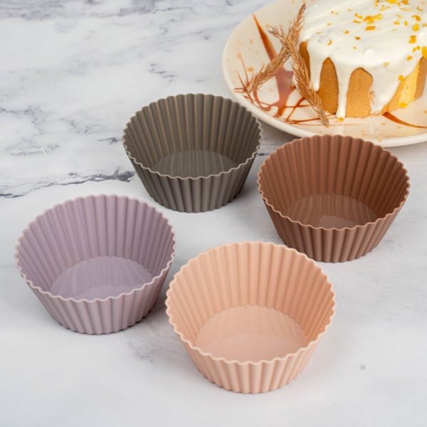 Silikon liten kake Muffins Sjokolade Cupcake Liner Bakekopp C 8PCS