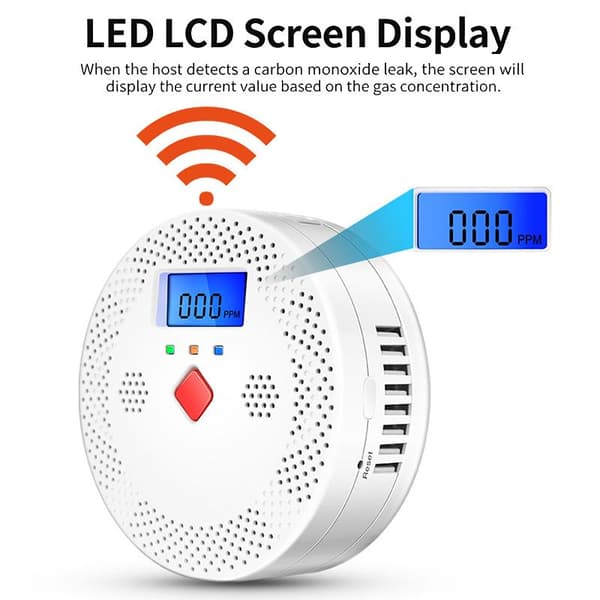 WiFi Smart Kolmonoxiddetektor Larm 85dB Ljudvarning LC