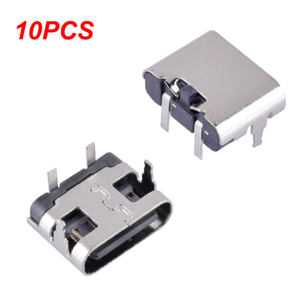 10st 2-stifts Micro Typ C-kontaktuttag USB 3.1 Typ-C hona