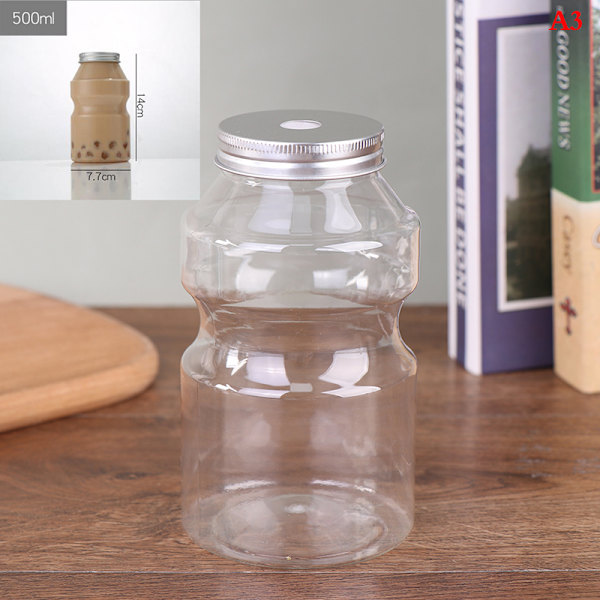 500ML Square Disponibel Juice Drikkeflaske Melk Te Plast A3
