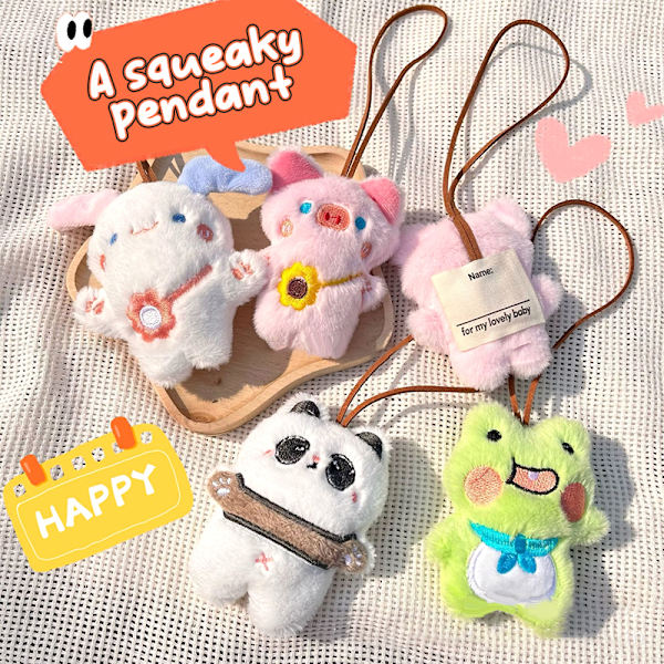 Squeak Doll Name Tarra Riipus Sammakko Panda Pehmo Matkalaukkulappu Frog