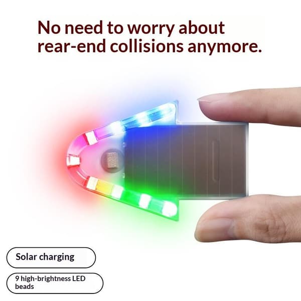 Solar Bil Pil Blinkende Lys Trådløs Multi Mode LED Advarsel A2