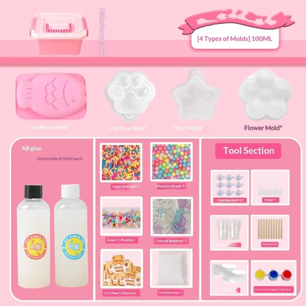 1 sett flytende silikonmaskin for DIY Taba kunsthåndverkstøping D