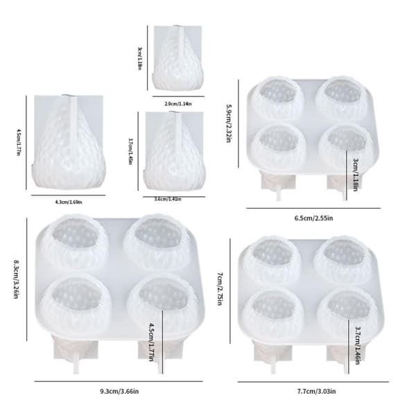 1/4 hulrom jordbærduft stearinlys silikonform DIY Fr A2