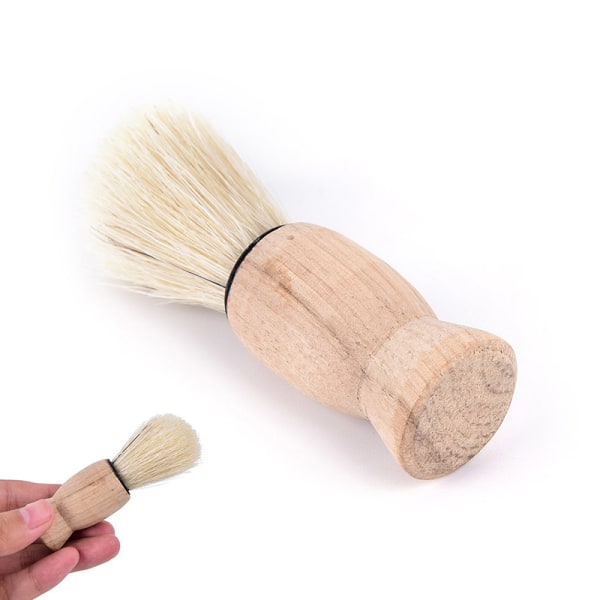 1x pro wood skaft grævling hår skæg barberkost