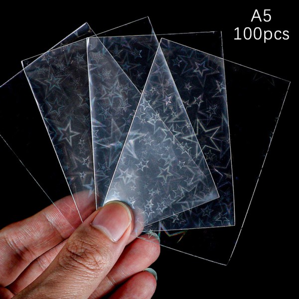 100 kpl Läpinäkyvä Kpop Card Sleeves Star Card cover A5