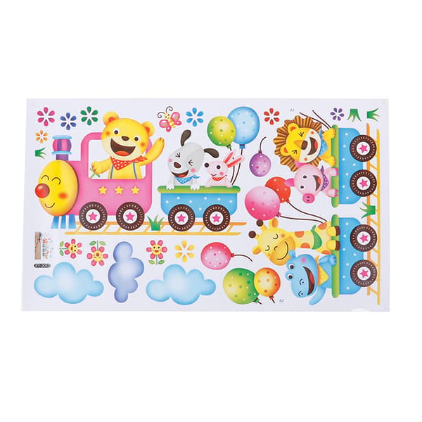 Dyr DIY Train Wall Sticker til børn Baby Room Nursery Home