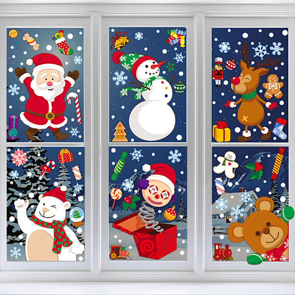 Jul Fönster klistermärken Jultomten Snowflake DIY Dekal Chris BQ162