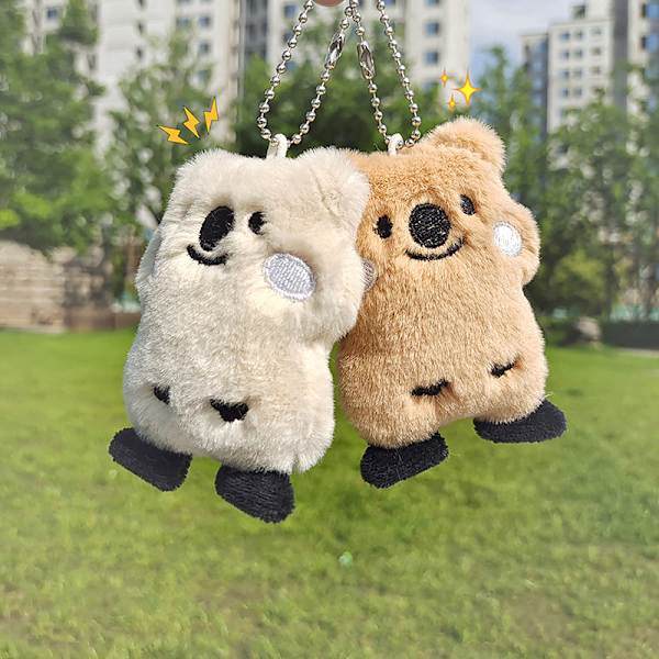 e Sarjakuva Pehmo Bear Doll Avaimenperä Riippuva koristeet Trendikäs laukku Beige