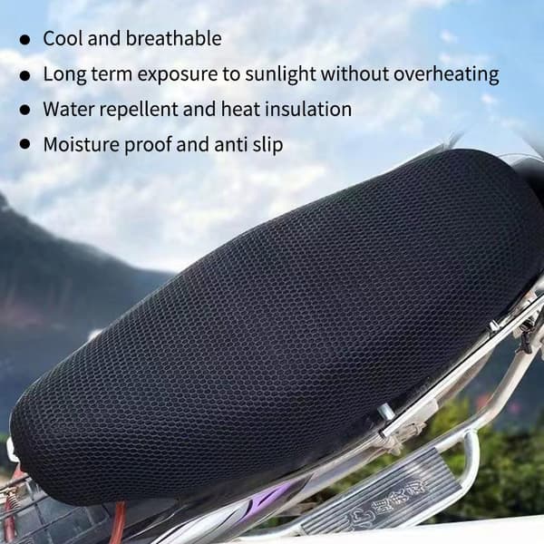 Sommar Cool 3D Mesh Motorcykelsadelöverdrag Andningsbart Halkfritt 75×55