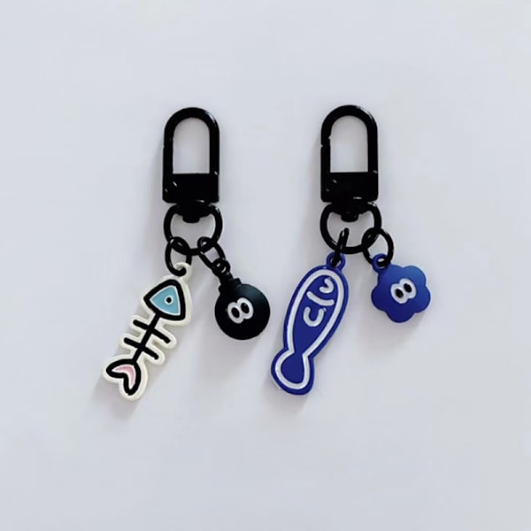 Luova sarjakuva Little Fish avaimenperä Kawaii Fish Bone avaimenperä A3