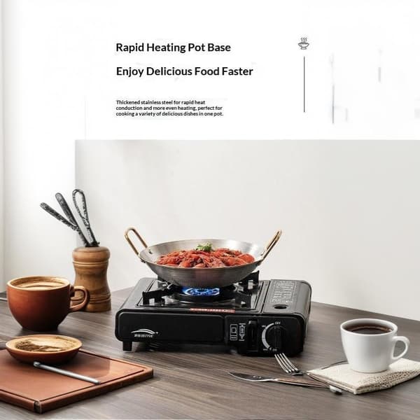 Holdbar rustfri stål tørgryde non-stick rundbundet hot pot D A2