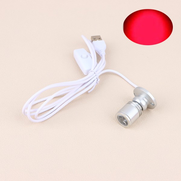 Led USB Spotlight Smykkeskap Utstillingsvindu Counter Lampe Silver Red Light