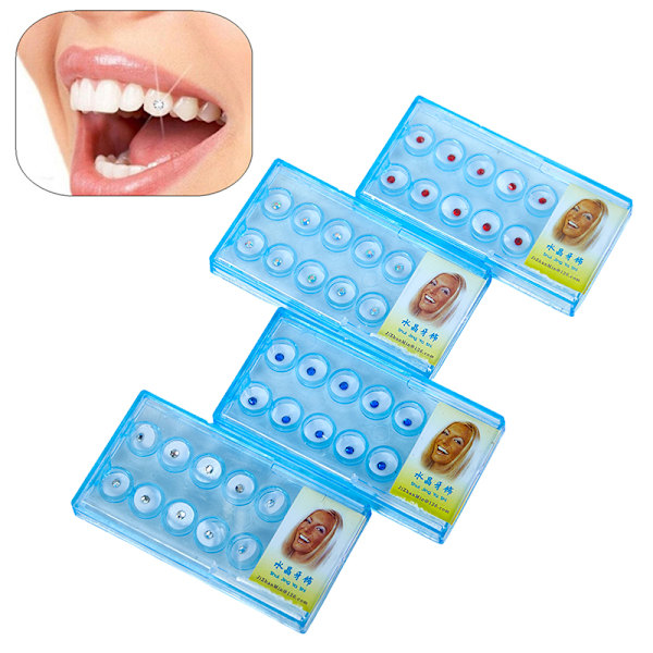 10 stk./æske Akryl Diamond Dental Materiale Stud Tooth Gems Jewe Multicolor