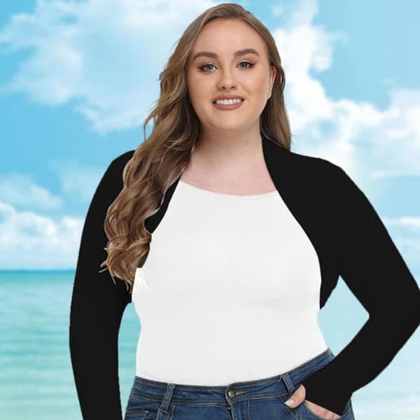Et-stykke Ultratynd Plus Sjal Armærmer Is Silke Lang Handske Light blue