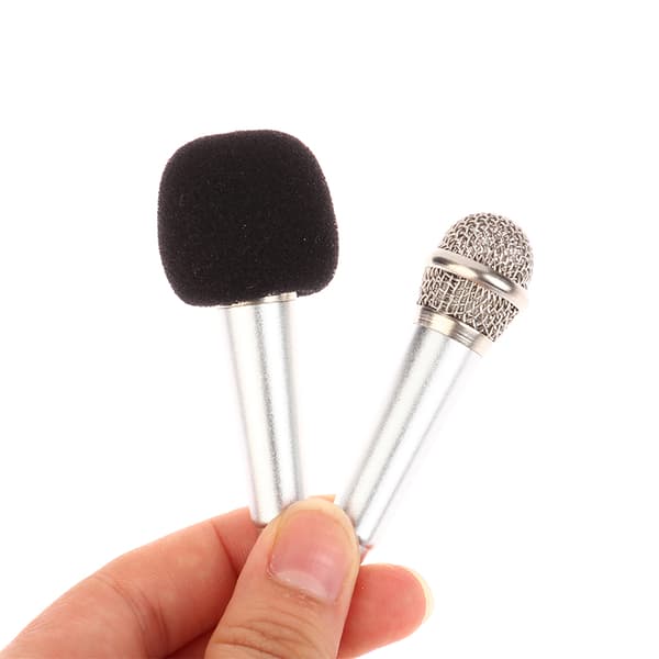 3,5 mm Karaoke Mic-øretelefon Mini Stereo-hovedtelefon In-Ear Headset Silver no Headset