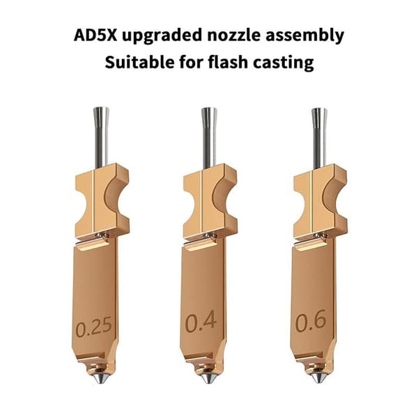 Flashforge AD5X -suuttimen päivitys irrotettava 0.25 0.4 0.6 0.8m A6