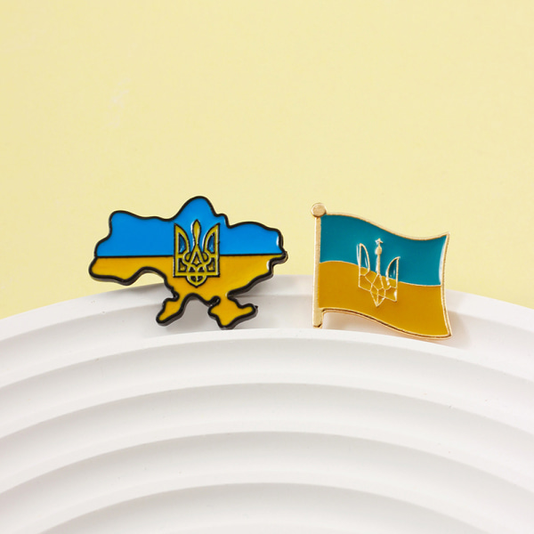 Ukraine Brocher Ukrainsk flag territorium Kort Pin Symbol Nation A2
