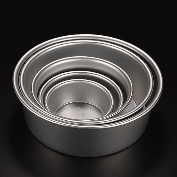 Rund aluminiumsbakeform Panneform for smørbrødkakesett 4'