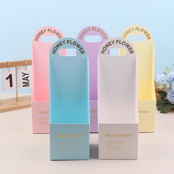 1/5 st handgjord blomsterarrangemangslåda Värmeguld presentförpackning DIY P Pink