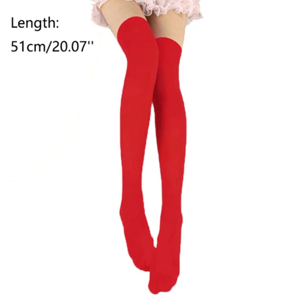 Candy Color Lår Höga strumpor Sexiga Cosplay Damer Warm Stocki black