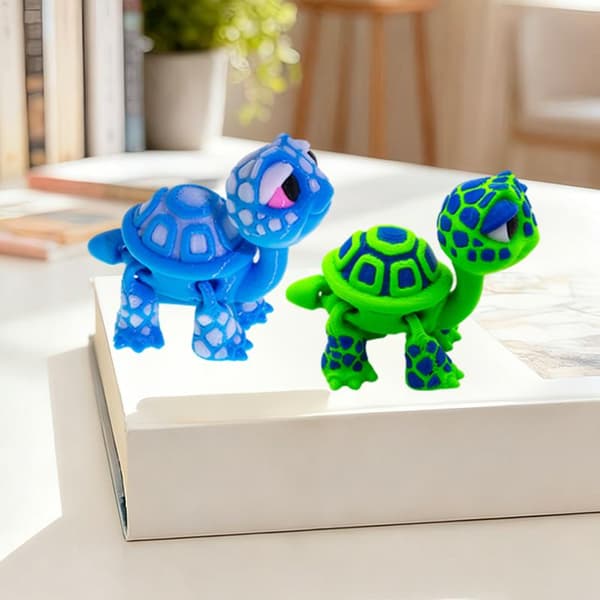 Plast 3D-printad sköldpaddsmodell Utsökt tecknad simulerad Ani StyleF