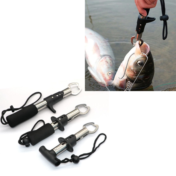 Bærbar fiskegriber i rustfrit stål Fish Lip Grip Håndtag C black C