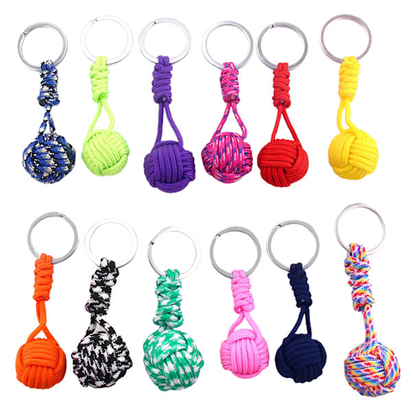 Fallskärm Woven Rope Ball Nyckelring Nyckelring Monkey Fist A3