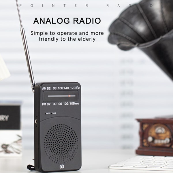 Pocket Bärbar Mini Radio FM/AM Digital Tuning Radio Receiver