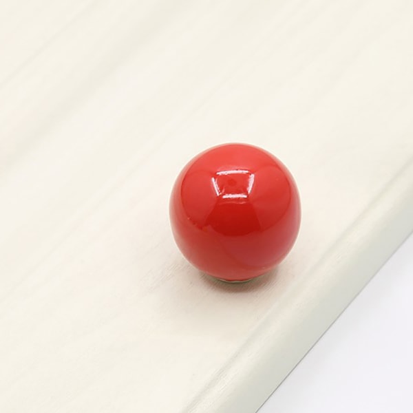 Kulformad keramisk knopp / Barnrumsbyteknopp 33mm Cab red