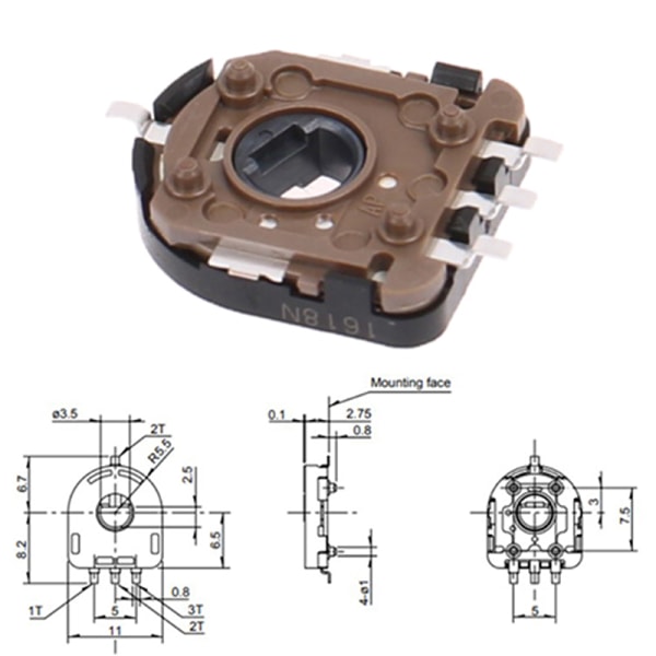 2st RDC503013A Resistiv sensor 10K projektor rotationsvinkel D