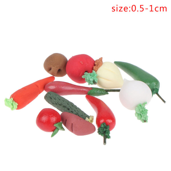 10 kpl/ set 1:12 Nukkekoti Hedelmät Vihannekset Porkkana Tomaatti Retiisi Red chilli