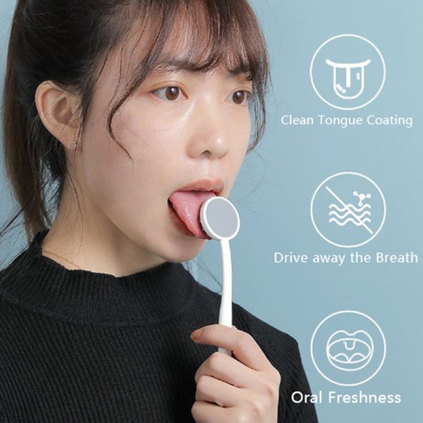 Tongue Cleaner Brush Tannbørste Fresh Breath Silikon Tongue Sc White
