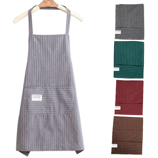 Ärmlöst förkläde kök hushålls polyester bomull fettsäkert Red