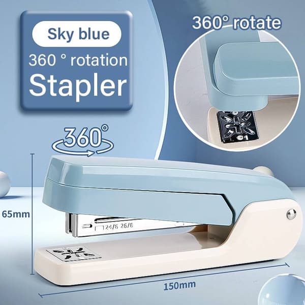 360° roterende stiftemaskin arbeidsbesparende langpapir roterende stiftemaskin 24/6 blue