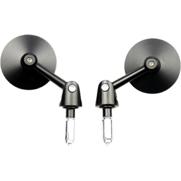 2kpl/pari Moottoripyörän taustapeilit Pyöreä 7/8" ohjaustanko En Black