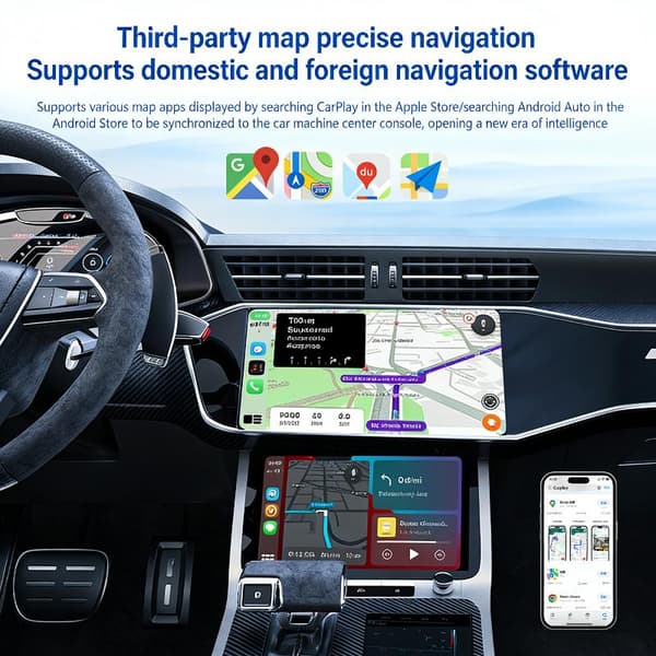 2-i-1 Trådløs CarPlay-adapter Apple Car Play Android Auto AI Carplay Adapter