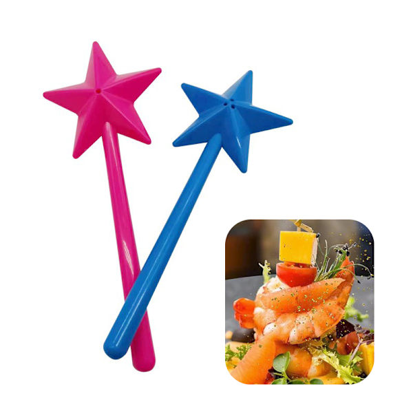 Muoviset suolasirottimet Star Salt Pepper Magic Wands Mausteet Rose red single hole